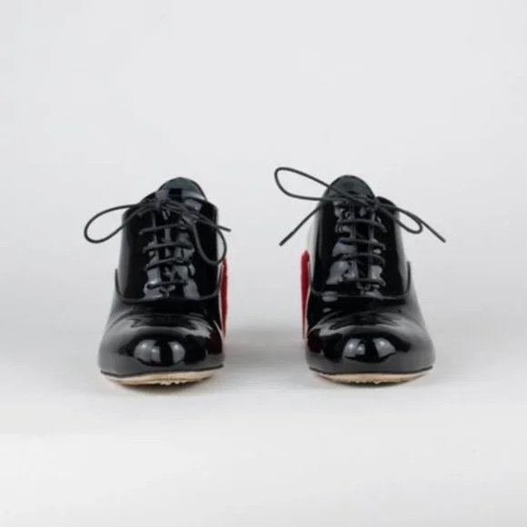 Miu Miu Shearling Heel Oxfords - Picture 2 of 9